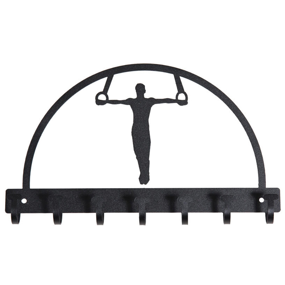 Gymnastics 7 Hook Medal Rack in black
