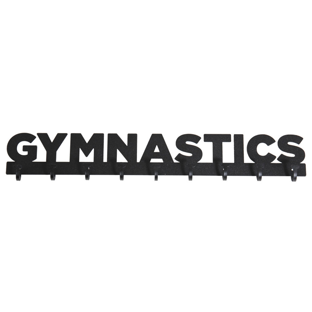 Gymnastics 9 Hook Medal Rack in black