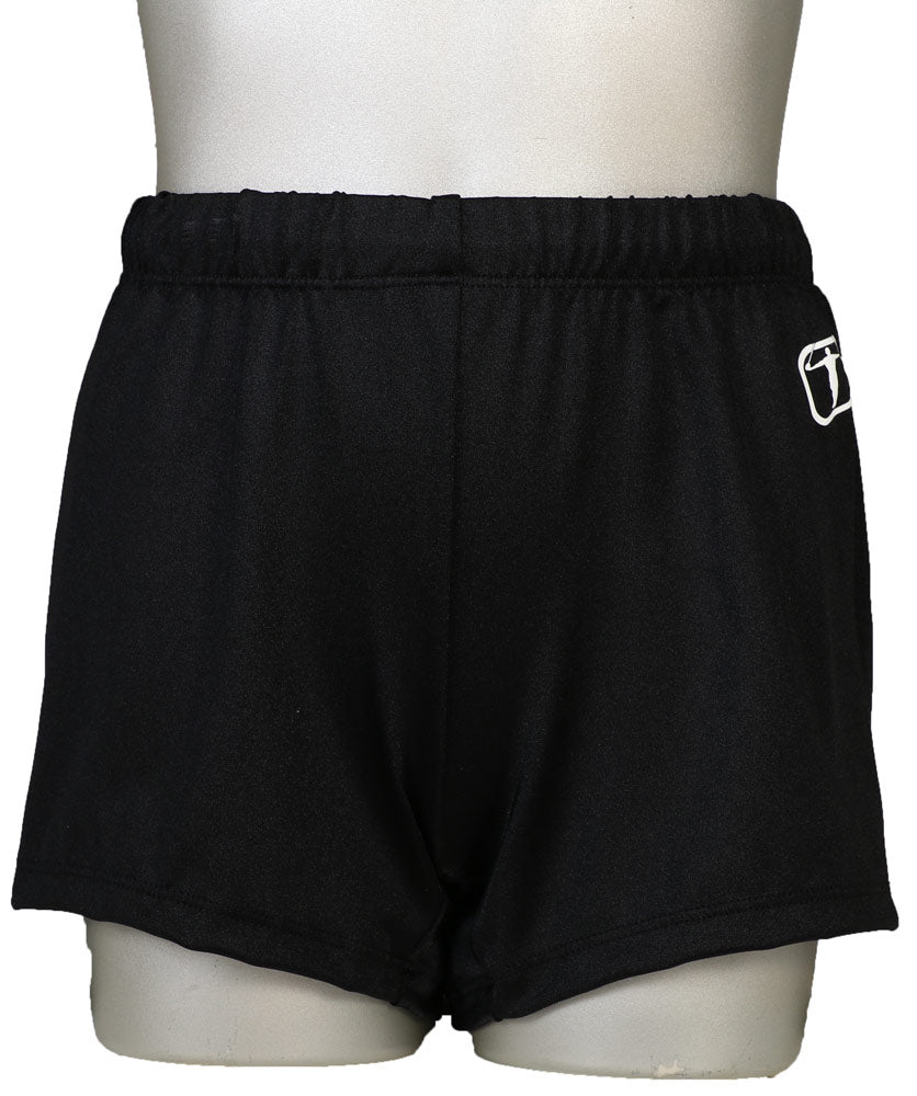 Boys Shorter Cut Gymnastics Shorts - Black