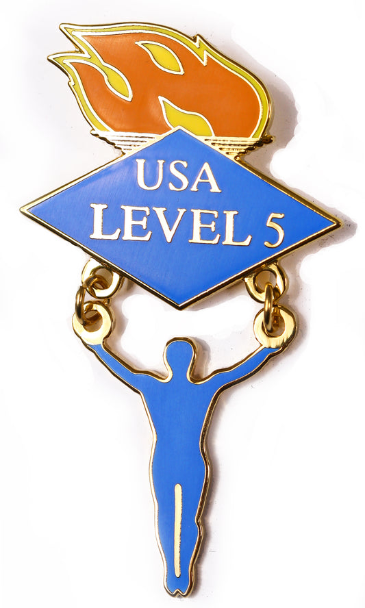 Men's Level 5 Flame Gymnastics Pin - 1535